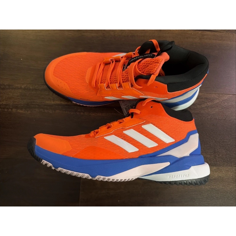 New Adidas‎ Mens Crazyflight 6 Mid Volleyball Court Shoes Size 7.5 Orange Blue